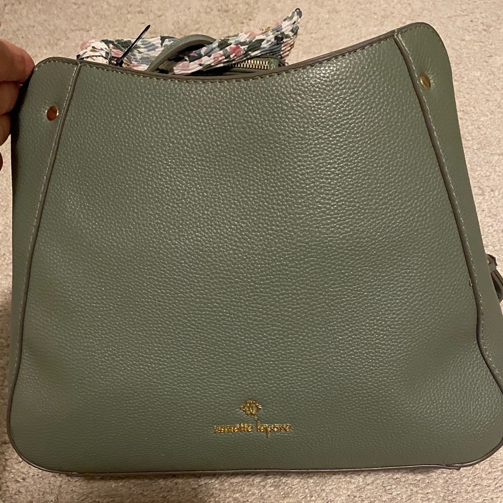 Nanette Lepore Green Tote with Gold Accents - Picture 2 of 11